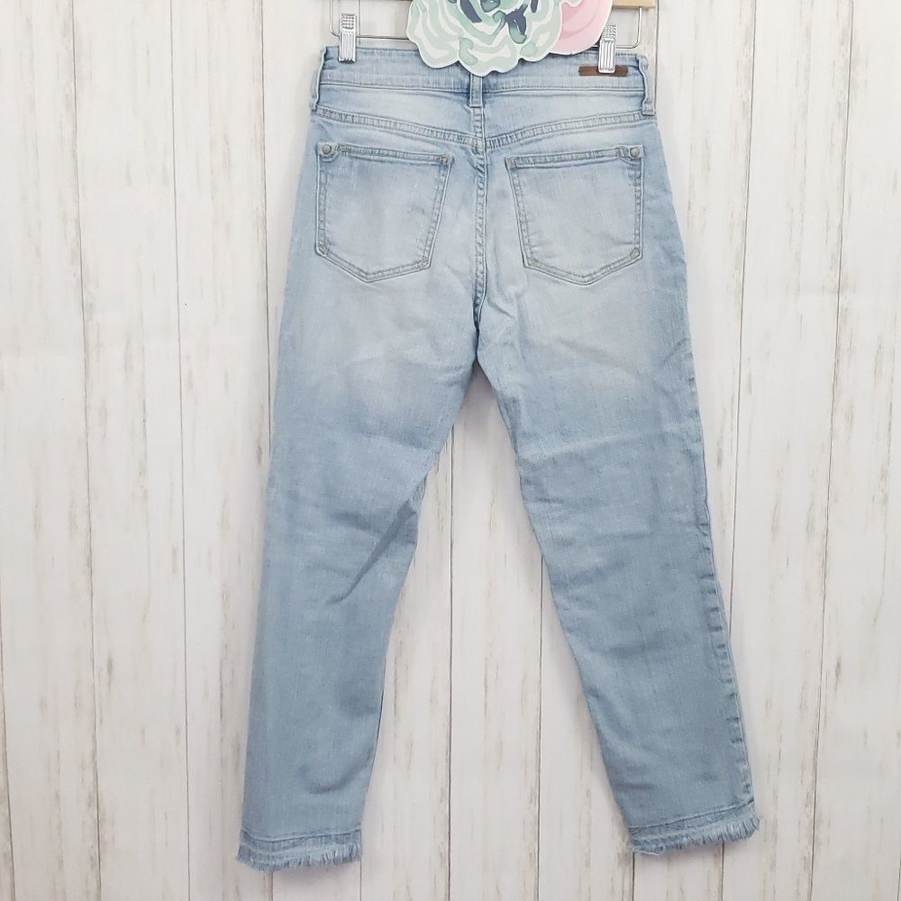 Pilcro & The Letterpress Hyphen Boyfriend Cropped Jeans Raw Hem Size 25 - Picture 10 of 11